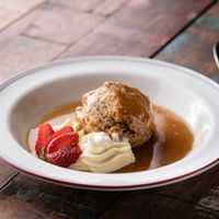 "Vegan Stick Date Pudding"
Louisiana Style Sticky Date Pudding, blended banana and date pudding served with caramel sauce and non-dairy cream. at The Moldy Fig in Brunswick East