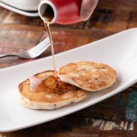"Vegan Hotcakes"
Fig and Cranberry Hotcakes, served with real maple syrup and Vegan ice-cream. at The Moldy Fig in Brunswick East