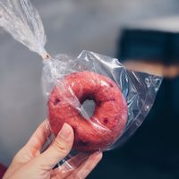 Beetroot Bagel at Slow Bakes in Central Singapore