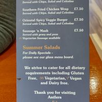 Menu at Antlers Cafe in Newtonmore