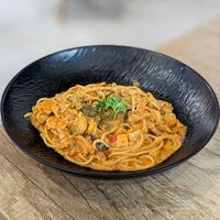 Vegan Kimchi Gochujang Cream Pasta at Saute-san 素特-さん in Central Singapore