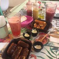 Palitos de queso y tofu bbq at Lazy Vegan in Santiago