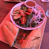 Side salad with the banh mi   at 98 Center Moab in Moab