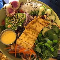 Banh mi salad with tofu and noodles  at 98 Center Moab in Moab
