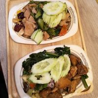 2 rice with 3 items each for 120 THB amazing taste at So​ Vegan in Bangkok