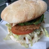 Vegan burger at Just Poppy's in Riverhills