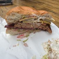 The vegan works burger   at Just Poppy's in Riverhills