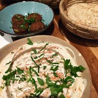 Baba Ganoush, Hummus, Falafel, Pita at Hummus Küch' in Frankfurt