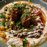 Hummus with falafel and ful at Hummus Küch' in Frankfurt