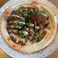 Hummus with falafel  at Hummus Küch' in Frankfurt