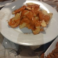 Patatas bravas #Veganuary at La Casa de la Montaña in Jaca