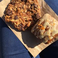 Oatmeal banana choc-chip cookie & orange loaf at Saba Cafe and Bistro in Fort Langley