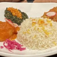 From the Field plate (was supposed to come with Afghan rice but we were served with cumin rice )  at Afghan Kitchen in Surrey