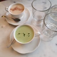 Matcha and chai latte at Cuppa Cafe in Paris
