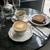 Coffee and banana bread  at Cuppa Cafe in Paris