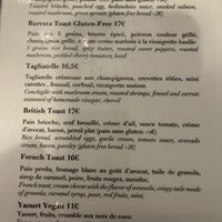 Menu  at Cuppa Cafe in Paris