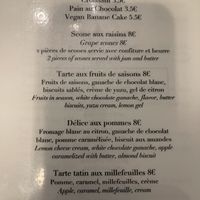 Menu  at Cuppa Cafe in Paris