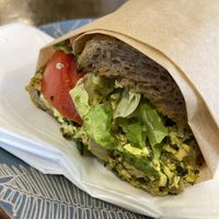 Scrambled tofu sandwich   at Jars and Bowls in Tel Aviv