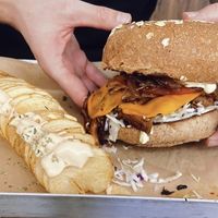 Gyros burger at Vegan Beat in Athens