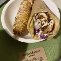 Pita + crisps  at Vegan Beat in Athens