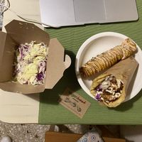 Salad + pita + crisps  at Vegan Beat in Athens