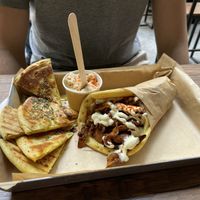 Space gyros, pitta and hummus  at Vegan Beat in Athens