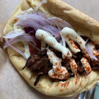 Mushroom gyros  at Vegan Beat in Athens