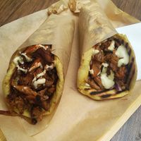 Mushroom gyros at Vegan Beat in Athens