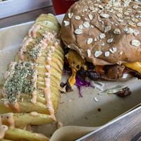 Gyros burger  at Vegan Beat in Athens