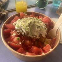 Traditional Greek salad   at Vegan Beat in Athens