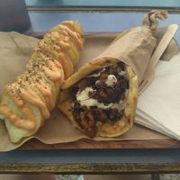 Space Gyros 3.50€ (patatas no incluidas en el precio, costaban 2-3€) at Vegan Beat in Athens