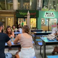 Vegan beat outside seating  at Vegan Beat in Athens