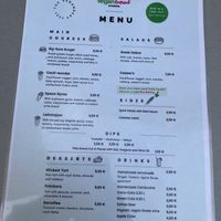 Menu, Sept 2022  at Vegan Beat in Athens