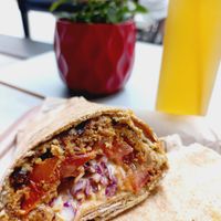 Sunlahma and peach kombucha at Rhino Vegan Beat in Athens