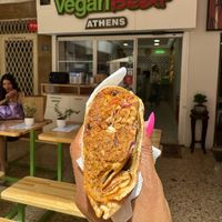 Lahmajun (made with sunflower seed meat)  at Vegan Beat in Athens