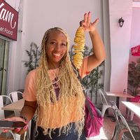 Spiral potatoe  at Vegan Beat in Athens