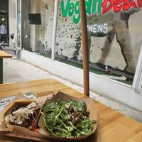 Space Gyros with side salad at Vegan Beat in Athens