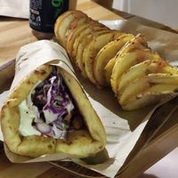 Space gyros at Vegan Beat in Athens