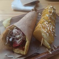Space Gyros and potato at Vegan Beat in Athens