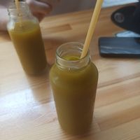 Homemade lemonade at Vegan Beat in Athens