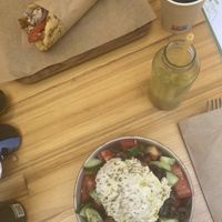 Gyros and salad  at Vegan Beat in Athens