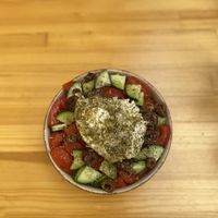 Greek salad  at Vegan Beat in Athens