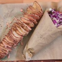 Space Potato and Gyros at Vegan Beat in Athens