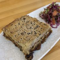 Moussaka   at Rhino Vegan Beat in Athens