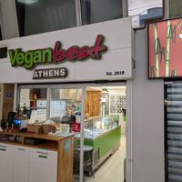 Outside at Rhino Vegan Beat in Athens