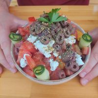Greek Dakos at Rhino Vegan Beat in Athens