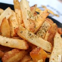 Potatoes fries at Rhino Vegan Beat in Athens