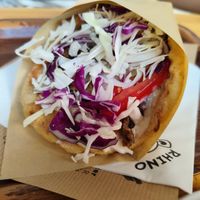 Pita giro at Rhino Vegan Beat in Athens