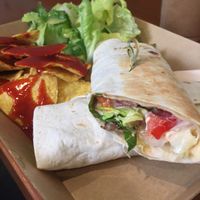 Veggie balls wrap at Rhino Vegan Beat in Athens