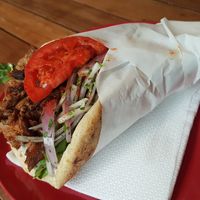 Mushroom gyros at Rhino Vegan Beat in Athens